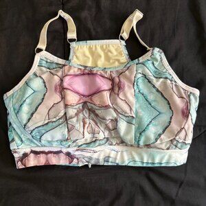 Like New The Bendy Brand Sports Bra - Pastel watercolor print, Size S